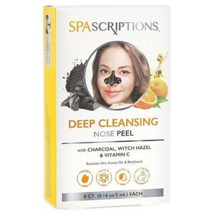 SpaScriptions Charcoal & Vitamin C  Cleansing Nose Strips 8 Strips Charcoal